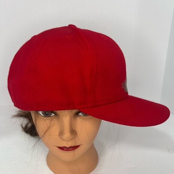 New Era 59fifty Atlanta Braves Red Fitted MLB Unisex Wool Hat Cap Size 7 5/8 - Picture 5 of 10